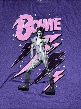 David Bowie Graphic Tee in Purple & Pink